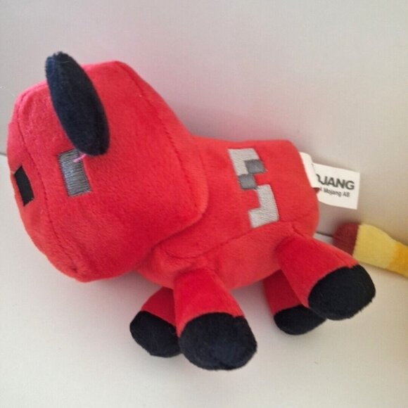 Minecraft Mooshroom & Ocelot Plush Set Red Yellow 7" Cow Cat 2014 - Picture 9 of 16
